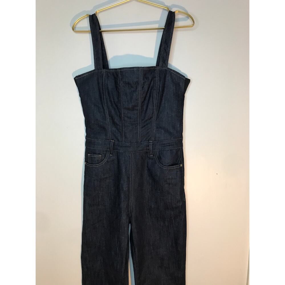 DL1961 Holloway Dark Wash Denim Flare Leg Jumpsuit 26 DL Performance - Picture 4 of 14
